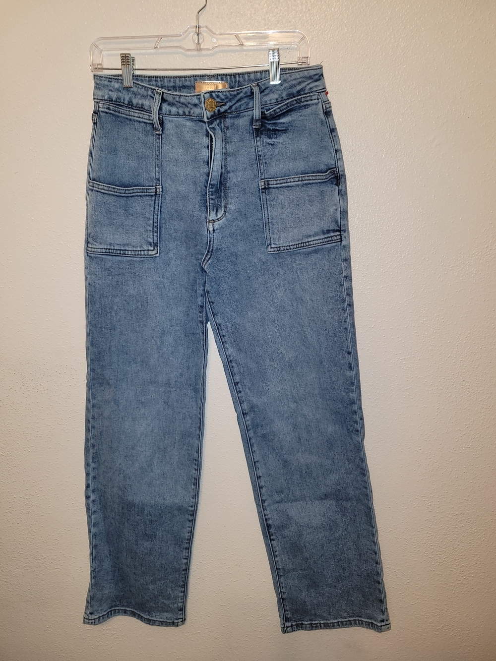 KUT from the Kloth Women's Sienna High-Rise Wide Leg Jeans  Patch pocket